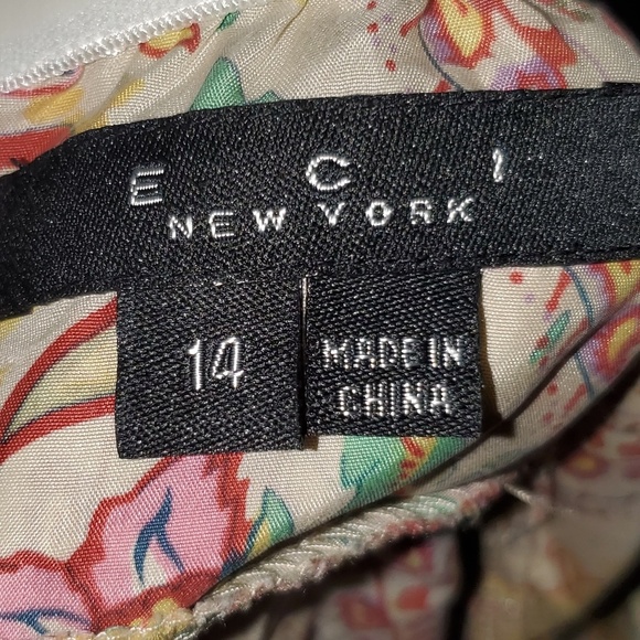 E C I NEW YORK 100% SILK BEADED HALTER TOP.SZ 14 - Picture 5 of 8